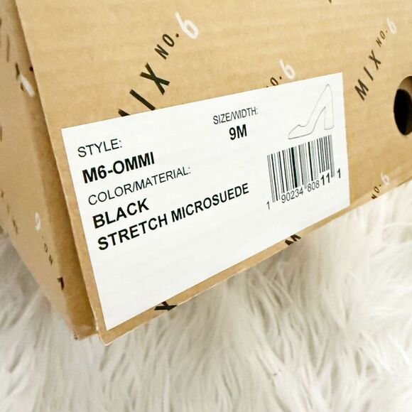 MIX NO. 6 | Black Ommi 3.5" Block Heel Heels Pump Pumps Microsuede | Size 9 - Picture 9 of 11